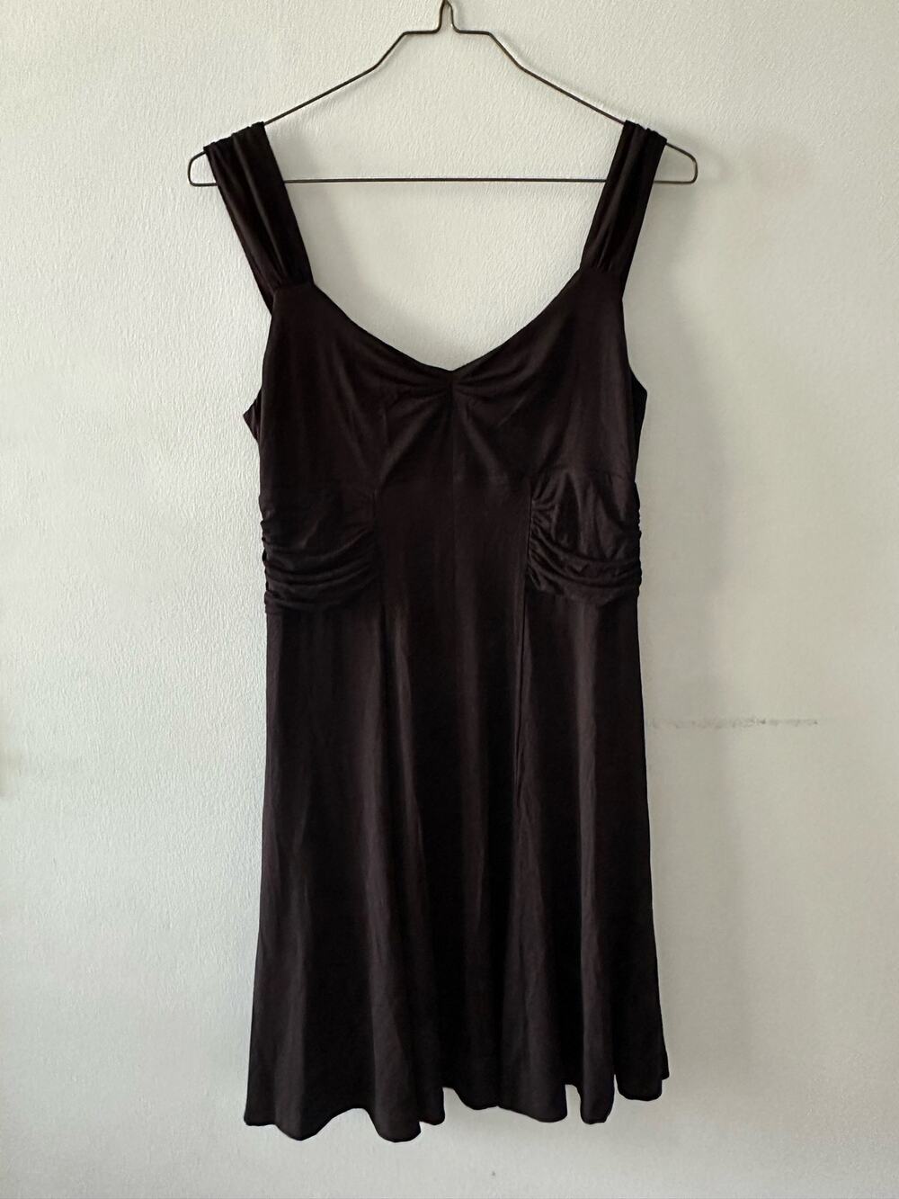 Maeve Anthropologie Women's Dress Large Petite Black Mini Sleeveless Babydoll